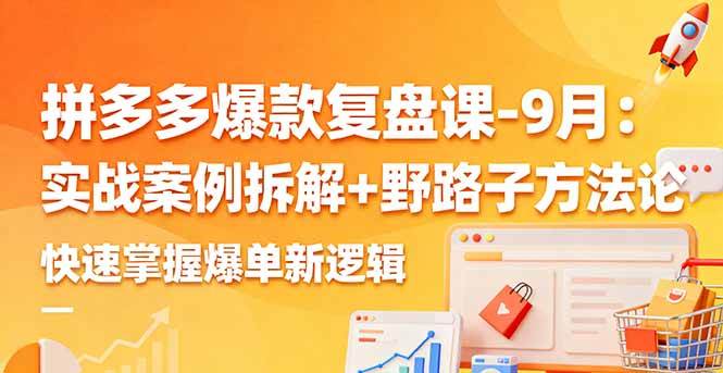 (16176期)拼多多爆款复盘课-9月:实战案例拆解+野路子方法论,快速掌握爆单新逻辑-云网创