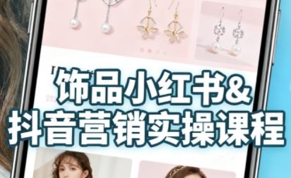 抖音+小红书饰品卖货：货源、开店、内容全教会，让新手快速掌握饰品线上营销全流程，轻松开启变现路-云网创