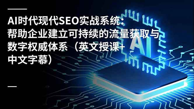 (16760期)AI时代现代SEO实战系统:帮助企业建立可持续的流量获取与数字权威体系(英文授课+中文字幕)-云网创