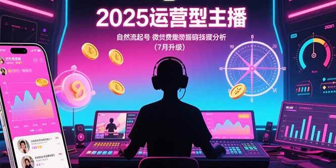 （15508期）2025运营型主播：自然流起号，微付费投放技巧，罗盘数据深度解析(7月更新)-云网创