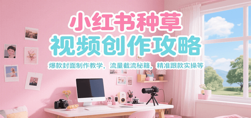 小红书种草视频创作攻略,爆款封面制作教学 ,流量截流秘籍 ,精准跟款实操等-云网创