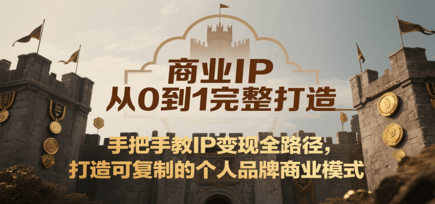 商业IP从0到1完整打造,手把手教IP变现全路径,打造可复制的个人品牌商业模式-云网创