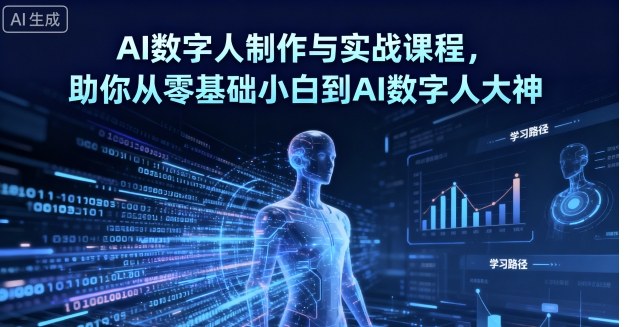 AI数字人制作与实战课程，助你从零基础小白到AI数字人大神-云网创