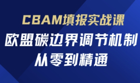 CBAM填报实战课,欧盟碳边界调节机制,从零到精通-云网创