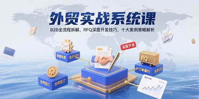 (15562期)外贸实战系统课:B2B全流程拆解,RFQ深度开发技巧,十大案例策略解析-云网创