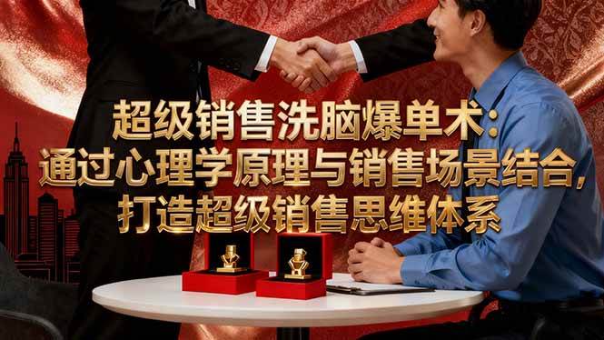 (16370期)超级销售洗脑爆单术:通过心理学原理与销售场景结合,打造超级销售思维体系-云网创