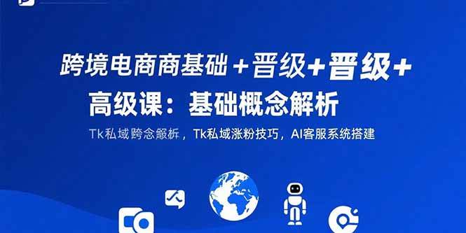 (15496期)跨境电商基础+晋级+高级课:基础概念解析,Tk私域涨粉技巧,AI客服系统搭建-云网创