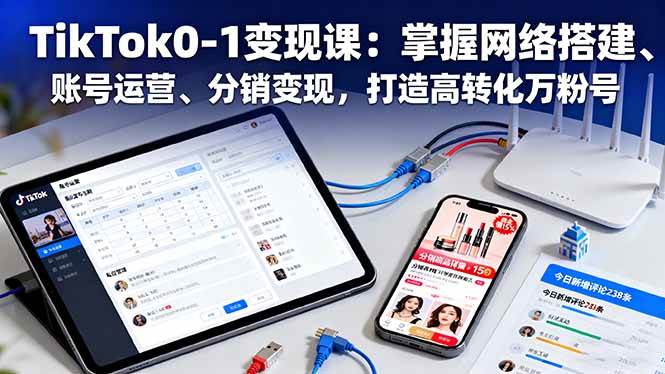 (16334期)TikTok0-1变现课:掌握网络搭建、账号运营、分销变现,打造高转化万粉号-云网创