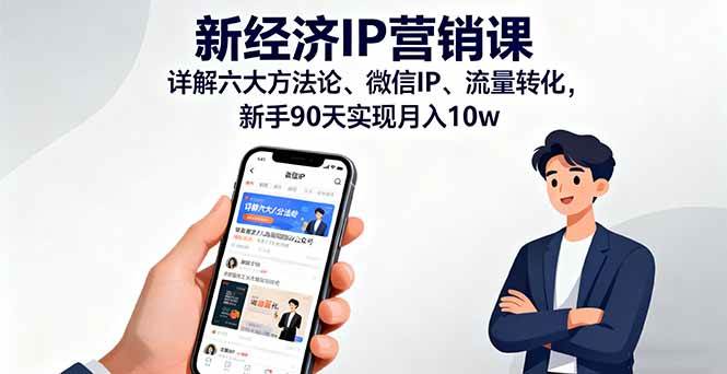 (16194期)新经济IP营销课:详解六大方法论、微信IP、流量转化,新手90天实现月入10w-云网创