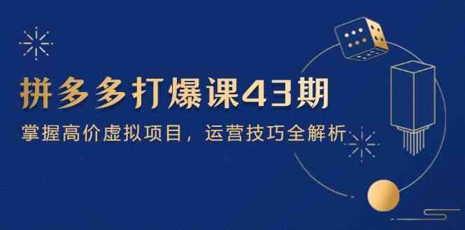 拼多多打爆课第 43 期,掌握高价虚拟项目,运营技巧全解析(15节)-云网创