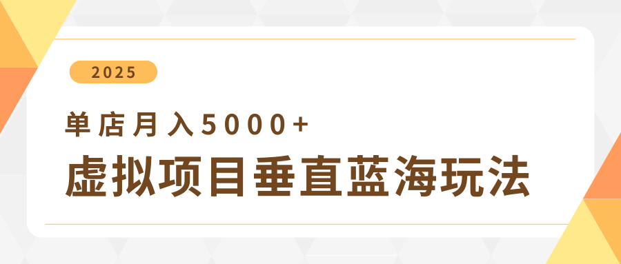 4月虚拟项目垂直玩法,冷门爆品+垂直蓝海,单店月入5000+-云网创