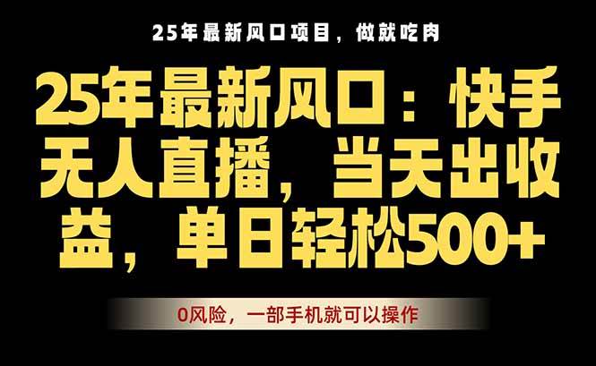 (16007期)25年最新无人直播玩法,当天秒出单,一部手机就可操作-云网创