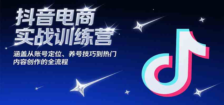 抖音电商实战训练营,涵盖从账号定位、养号技巧到热门内容创作的全流程-云网创