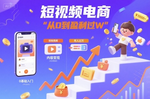 短视频电商:短视频变现从0到盈利过W-云网创