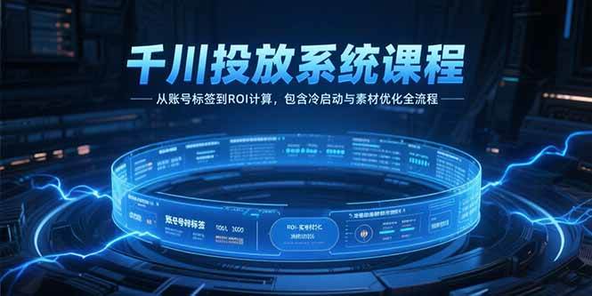(15263期)千川投放系统课程,从账号标签到ROI计算,包含冷启动与素材优化全流程-云网创