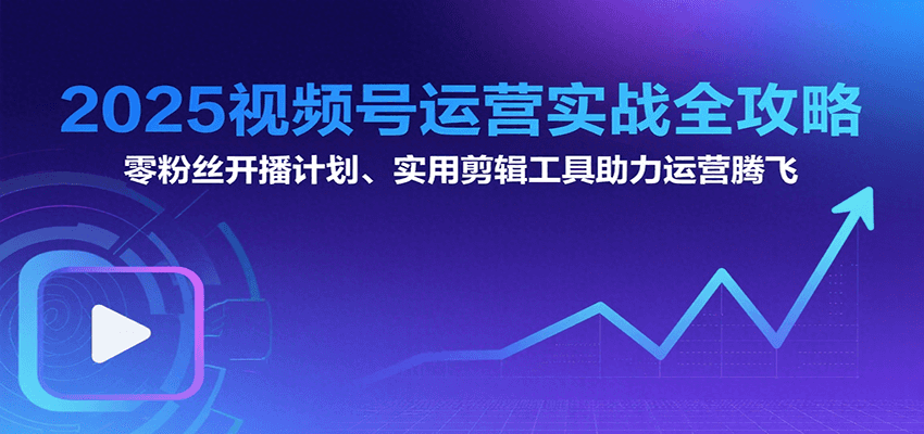 2025视频号运营实战全攻略:零粉丝开播计划、起号到到变现思维逻辑方法-云网创