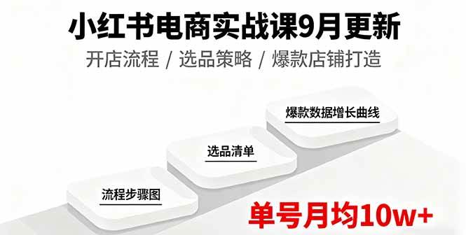 (16120期)小红书电商实战课9月更新,开店流程/选品策略/爆款店铺打造,单号月均10w+-云网创