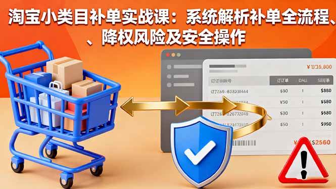 (16239期)淘宝小类目补单实战课:系统解析补单全流程、降权风险及安全操作-云网创