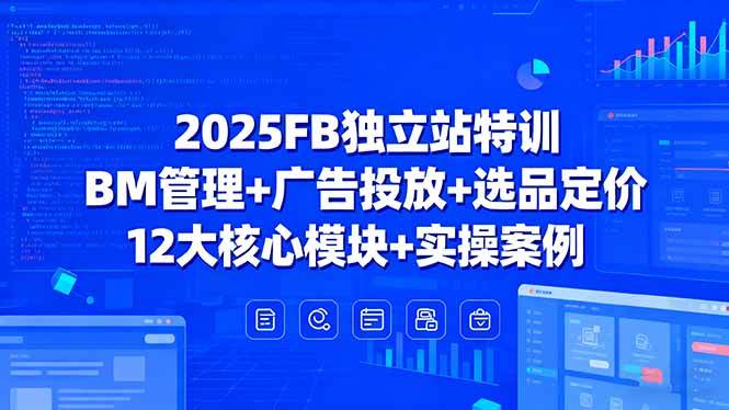 (15962期)2025FB独立站特训,BM管理+广告投放+选品定价,12大核心模块+实操案例-云网创