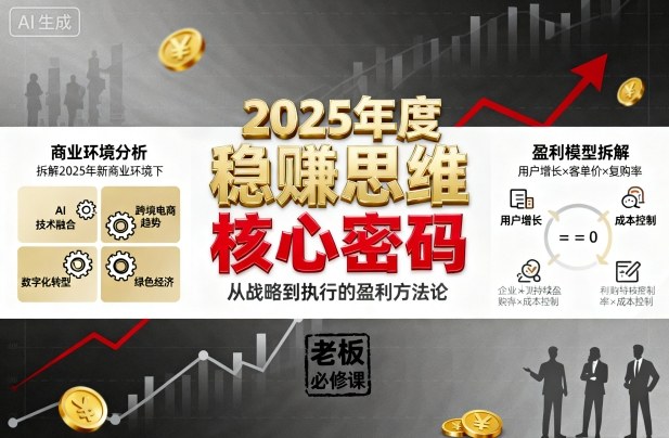 2025年度稳賺思维老板创业营,拆解2025年新商业环境下,企业实现持续盈利的核心密码-云网创