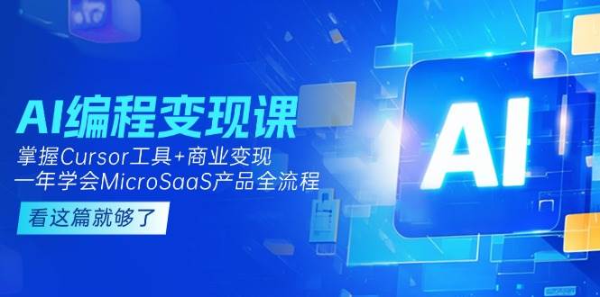 AI编程变现课:掌握Cursor工具+商业变现,一年学会MicroSaaS产品全流程-云网创