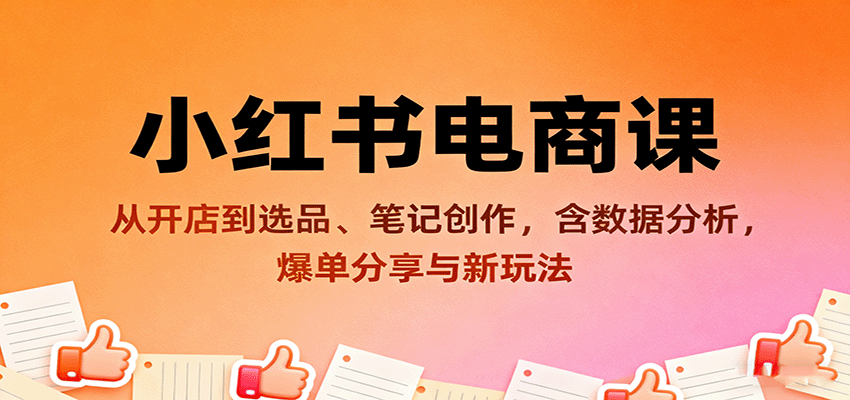 小红书电商课:从开店到选品、笔记创作,含数据分析,爆单分享与新玩法-云网创