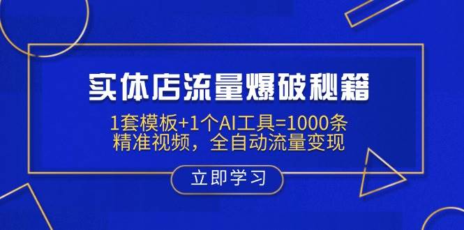 实体店流量爆破秘籍:1套模板+1个AI工具=1000条精准视频,全自动流量变现-云网创