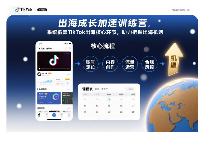 出海成长加速训练营，系统覆盖TikTok出海核心环节，助力把握出海机遇（更新）-云网创
