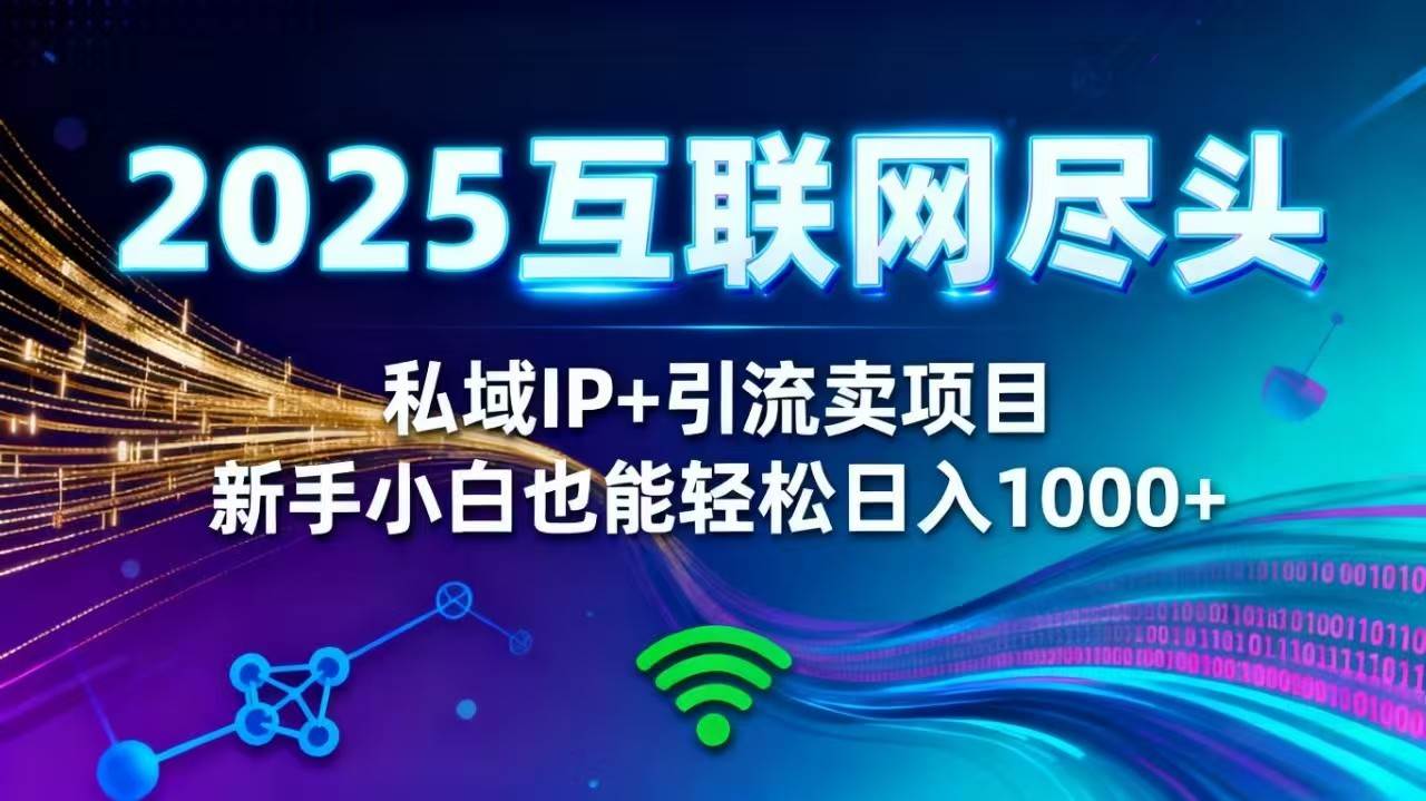 (16485期)2025网创尽头王炸项目!私域 IP + 精准引流,新手小白在家躺赚日入 1000+-云网创