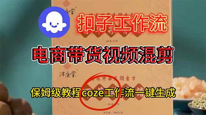 (16669期)电商带货视频一键混剪,保姆级都系COZE工作流一键生成-云网创