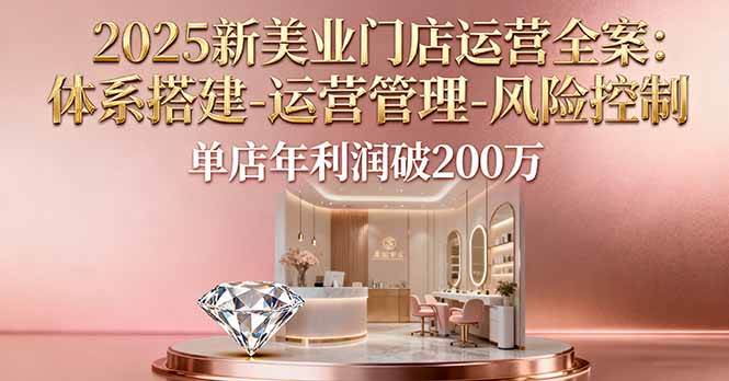(16216期)2025新美业门店运营全案:体系搭建-运营管理-风险控制,单店年利润破200万-云网创