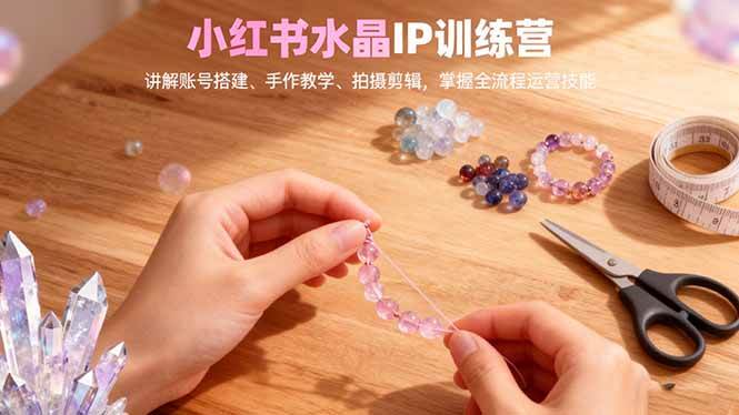 (16475期)小红书水晶IP训练营,讲解账号搭建、手作教学、拍摄剪辑,全流程运营技能-云网创