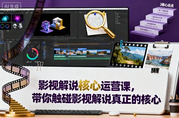 影视解说核心运营课,带你触碰影视解说真正的核心-云网创