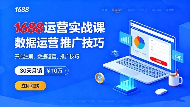 (16057期)1688运营实战课:开店注册、数据运营、推广技巧,30天月销破10万+-云网创