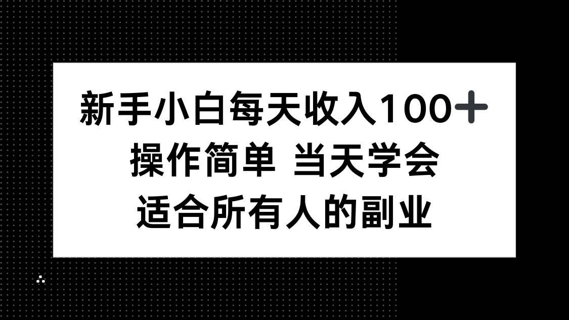 (15937期)新手小白每天收入100+,操作简单 当天学会 ,适合所有人的副业-云网创