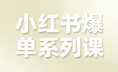 小红书爆单系列课,聚焦小红书电商全链路增长-云网创