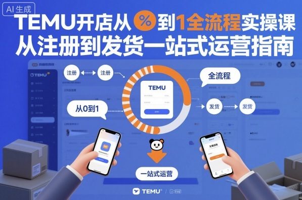 TEMU开店从0到1全流程实操课,从注册到发货一站式运营指南-云网创