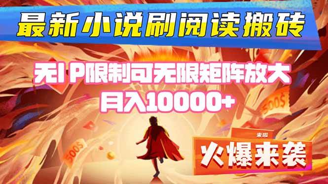 (16237期)小说阅读搬砖单机每天收益200-400+ 无IP限制可无限矩阵放大 —-云网创