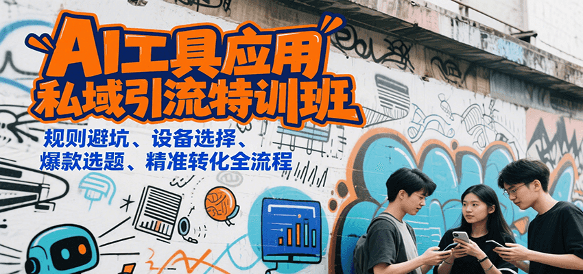 AI工具应用私域引流特训班,规则避坑、设备选择、爆款选题、精准转化全流程-云网创