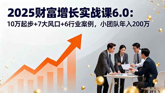 (16004期)2025财富增长实战课6.0:10万起步+7大风口+6行业案例,小团队年入200万-云网创