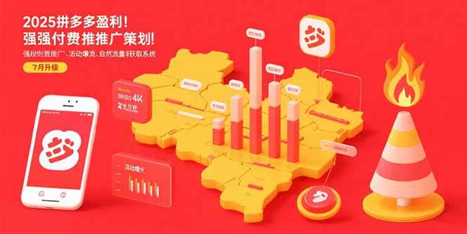 （15509期）2025拼多多盈利地图：强付费推广策略/活动爆流/自然流量获取系统(7月更新)-云网创