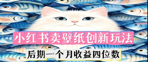 小红书卖壁纸创新玩法,后期一个月收益四位数-云网创