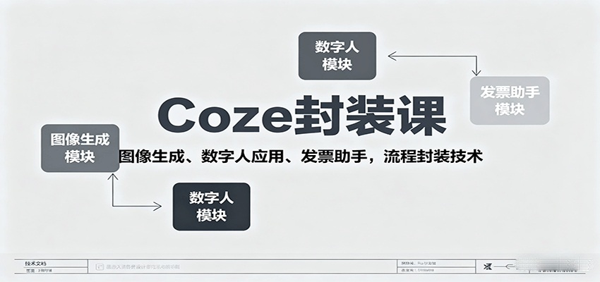 Coze封装课,图像生成、数字人应用、发票助手,流程封装技术-云网创