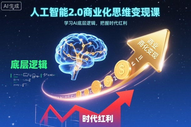 人工智能2.0商业化思维变现课,学习AI底层逻辑,把握时代红利-云网创