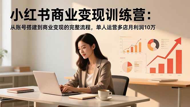 （16698期）小红书商业变现训练营：从账号搭建到商业变现的完整流程，单人运营多店月利润10万-云网创