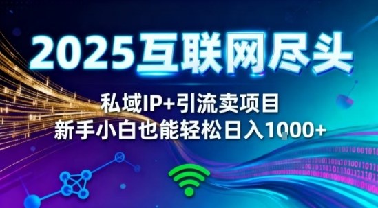 2025网创尽头王炸项目！私域IP+精准引流，新手小白在家躺賺日入1k，零经验也能上手【揭秘】-云网创