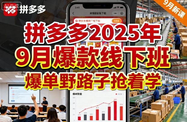 拼多多2025年9月爆款线下班,爆单野路子抢着学-云网创
