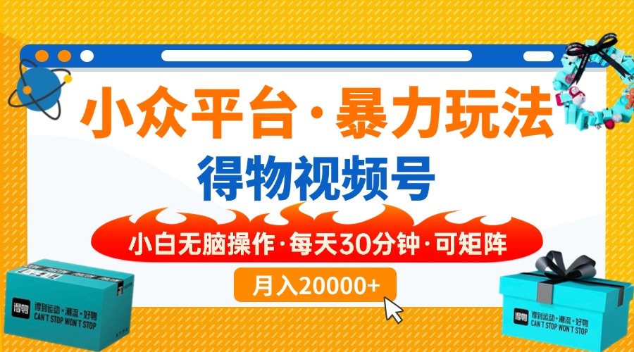 (14194期)小众平台暴力玩法,一键搬运爆款视频,可矩阵小白无脑操作,每天30分钟...-云网创