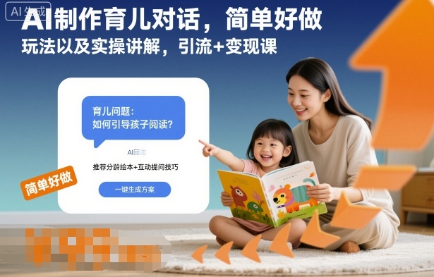 AI制作育儿对话,简单好做,玩法以及实操讲解,引流+变现课-云网创