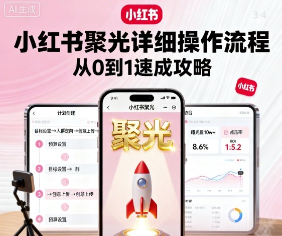 小红书聚光详细操作流程，小红书聚光从0到1速成攻略-云网创